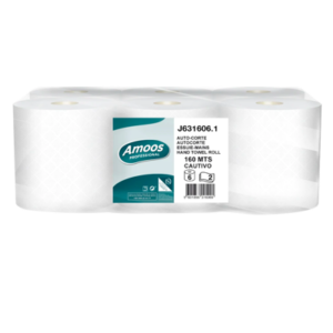 Amoos toalla de manos 160 mts doble hoja pk 6 rollos J631606.2