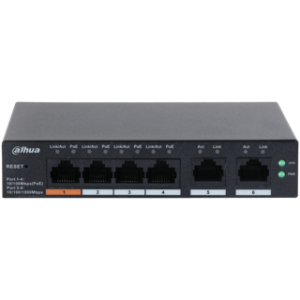 Dahua conmutador 6 puertos con 4 puertos PoE- DH-CS4006-4ET-60- 1.0.01.20.11246-9002