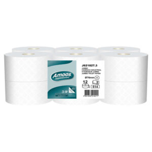 Amoos papel higienico jumbo doble hoja 180m pack 12 rollos J621827
