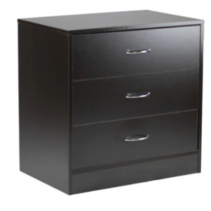 Kenneth Cole gavetero 3 niveles color negro-W60.5 x H61 x D40 cm-KCWD20220510-B