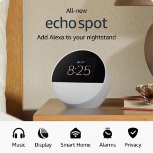 AMAZON ECHO SPOT (2024) ALEXA DESPERTADOR INTELIGENTE BLANCO